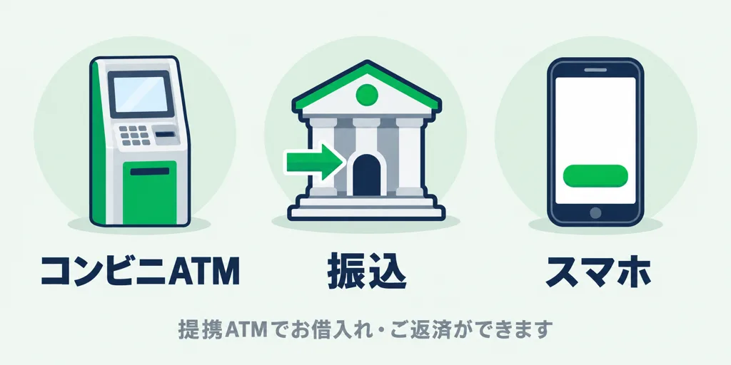 コンビニATM・振込・スマホで借入と返済