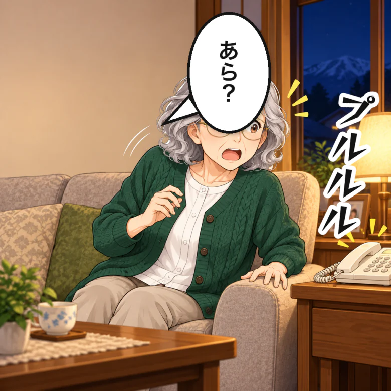 電話が鳴る