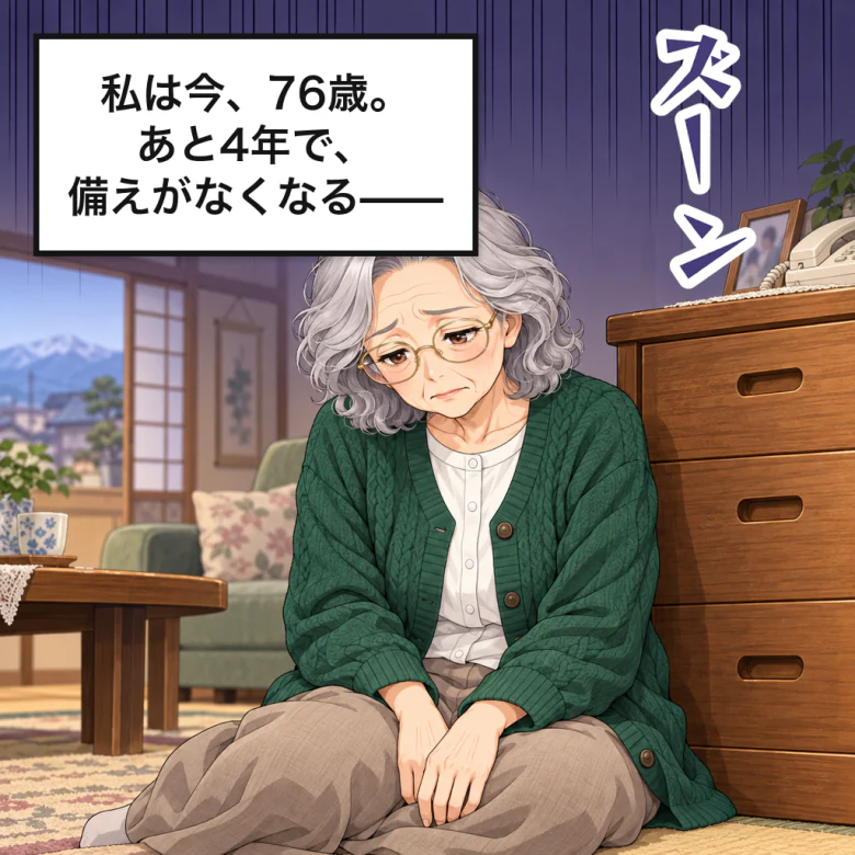 あと4年で備えがなくなると落ち込む母