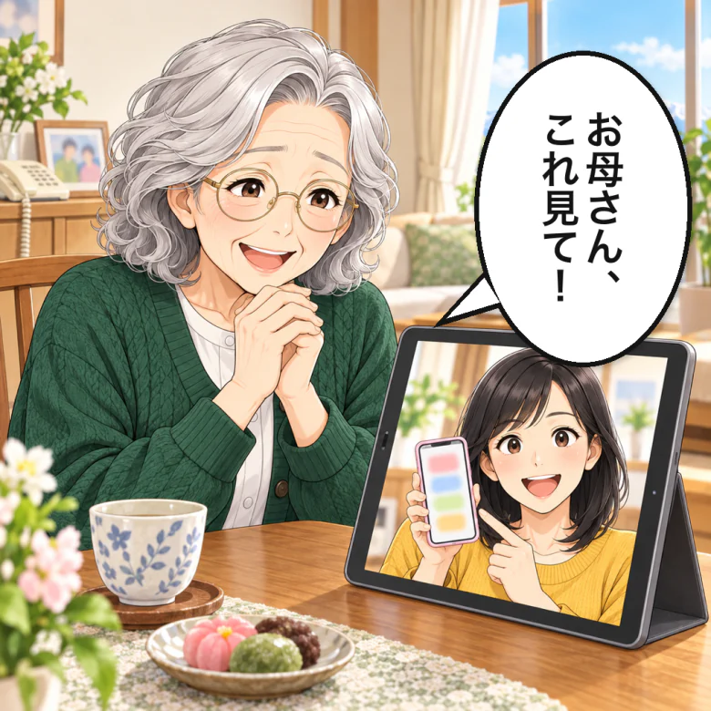 週末、娘とのビデオ通話