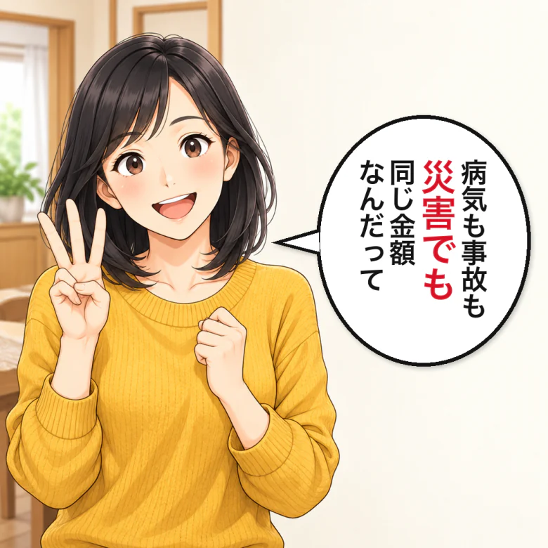 病気でも事故でも災害でも同額と話す娘