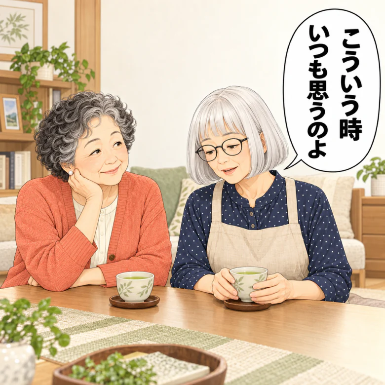 お茶を飲みながら