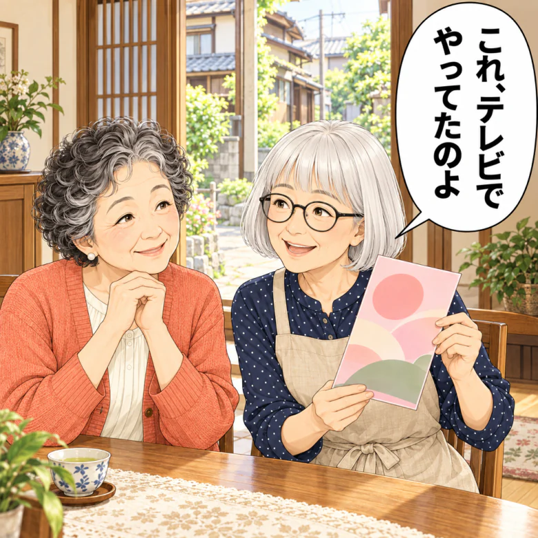 友人がテレビで見た保険のパンフレットを持ってくる