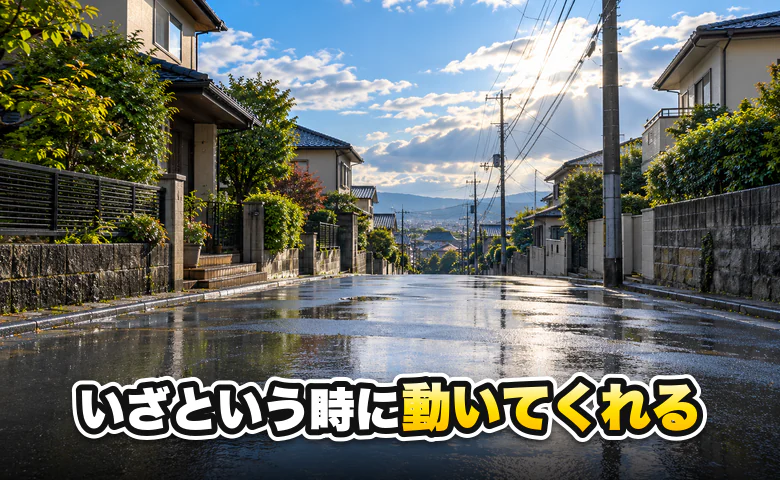 雨上がりの住宅街