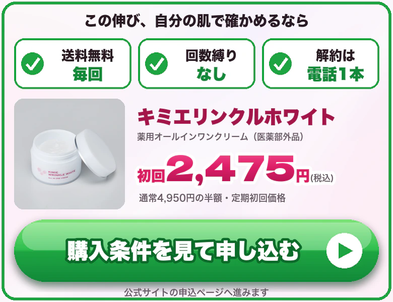 キミエリンクルホワイト 初回2,475円（税込）送料無料・回数縛りなし 公式サイトで申し込む