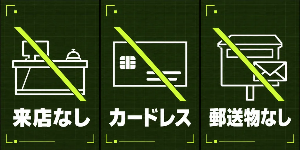 来店なし・カードレス・郵送物なし
