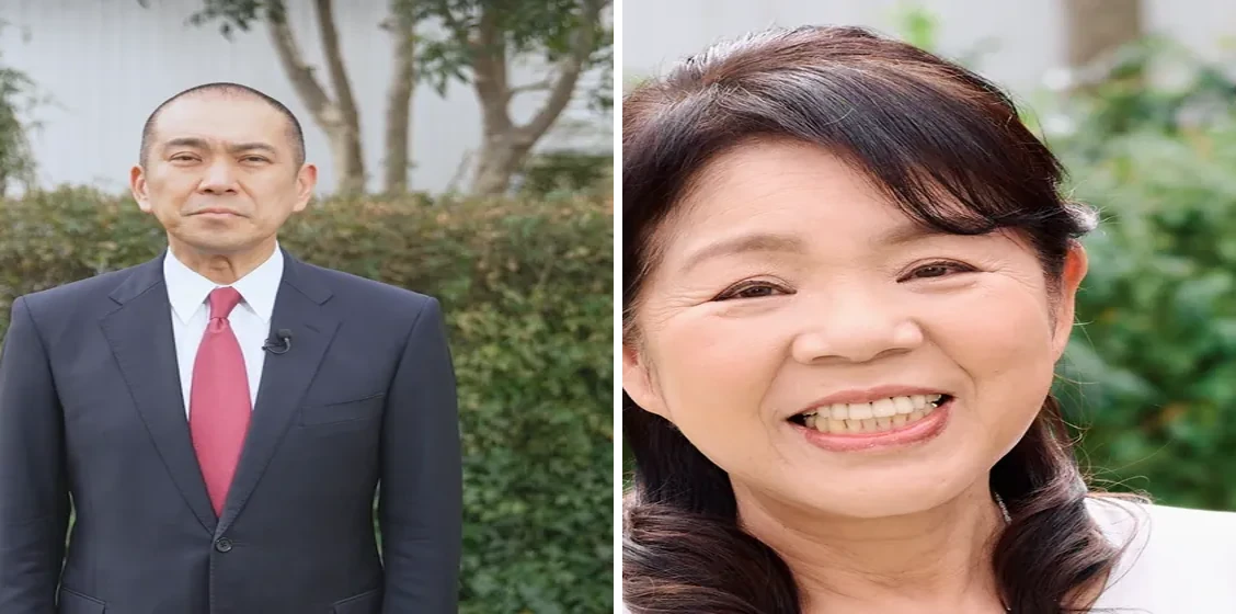 支給テレビCMの鈴木健二氏と君江さん。漫画の和子・真紀とは別の実在人物。