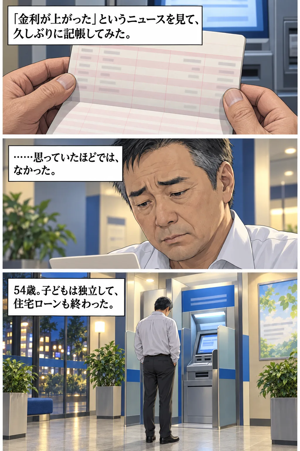 金利が上がったというニュースを見て記帳してみた