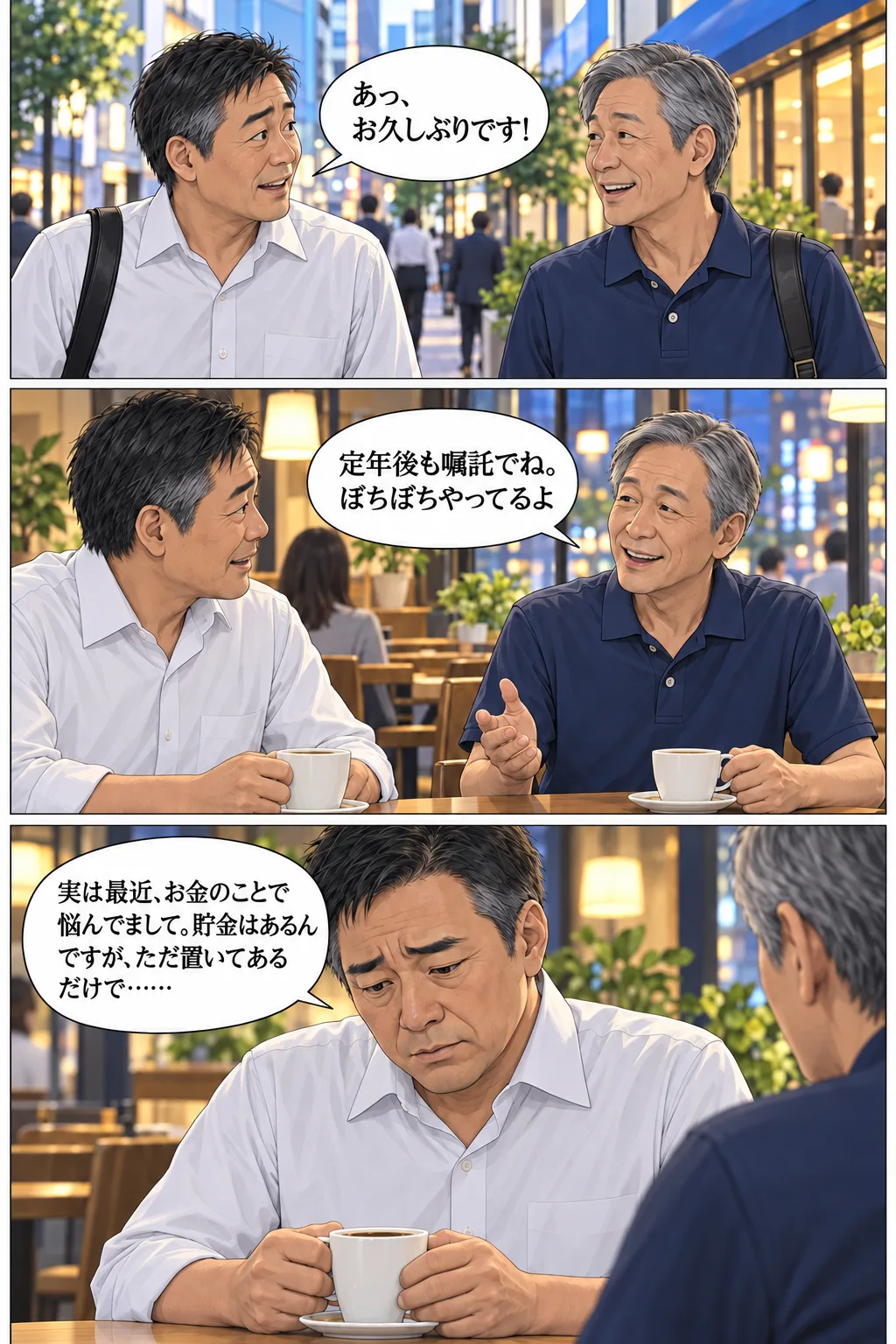 街で先輩と偶然再会する